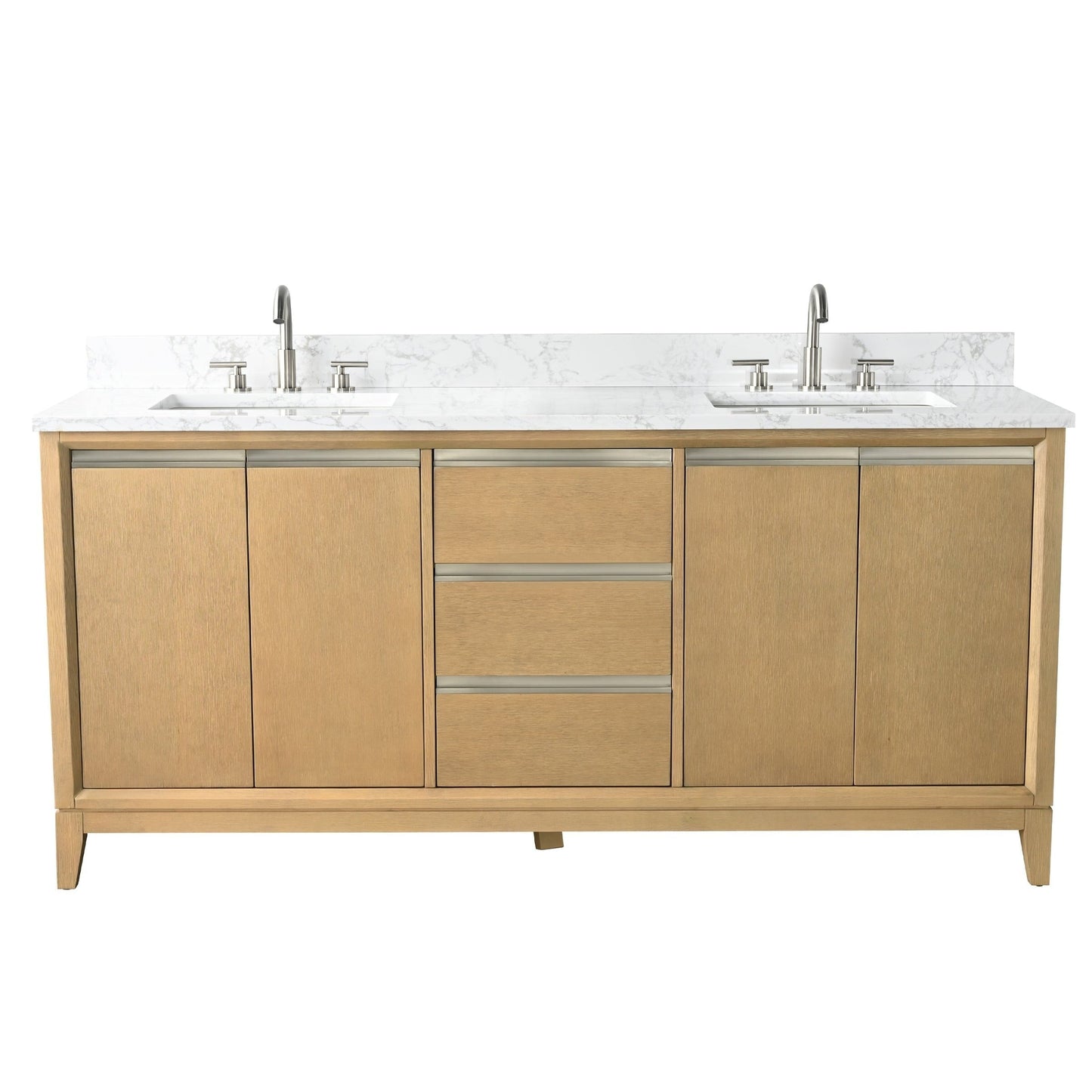 Meuble-lavabo Art pour salle de bain avec lavabo en céramique et plan de travail en marbre composite.