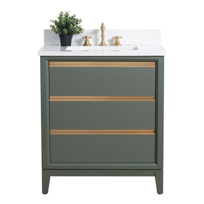 Meuble-lavabo Art pour salle de bain avec lavabo en céramique et plan de travail en marbre composite.