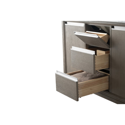 Meuble-lavabo Art pour salle de bain avec lavabo en céramique et plan de travail en marbre composite.