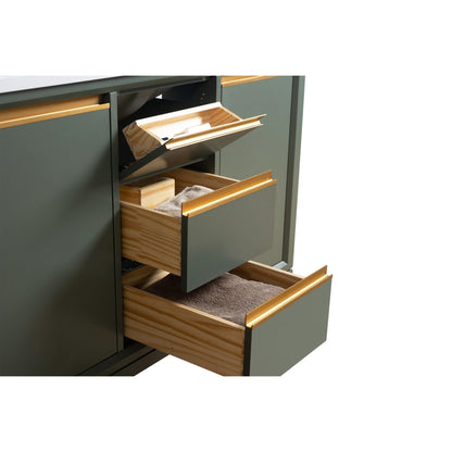 Meuble-lavabo Art pour salle de bain avec lavabo en céramique et plan de travail en marbre composite.