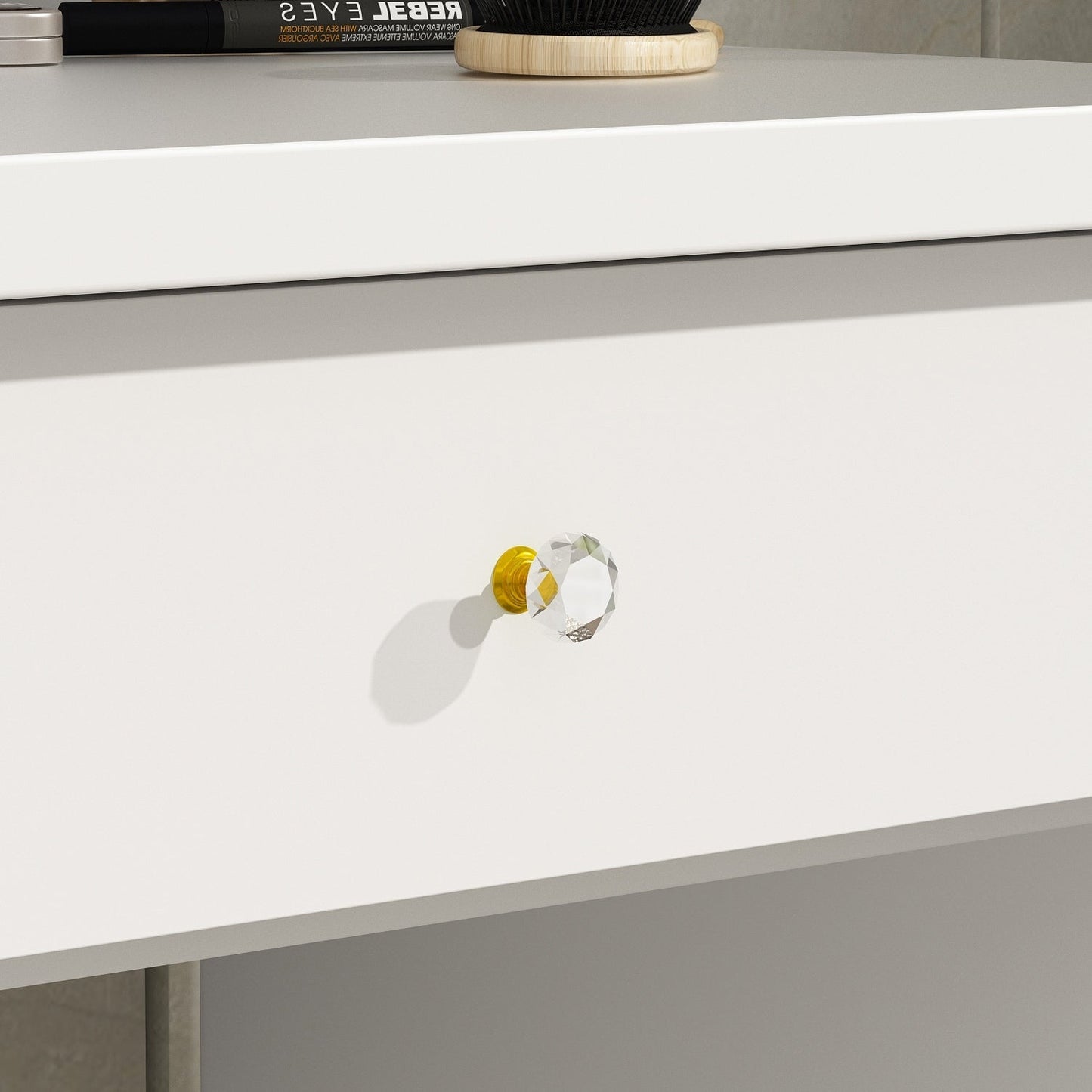 Coiffeuse avec miroir et lampe, table de maquillage avec tabouret pour la maison