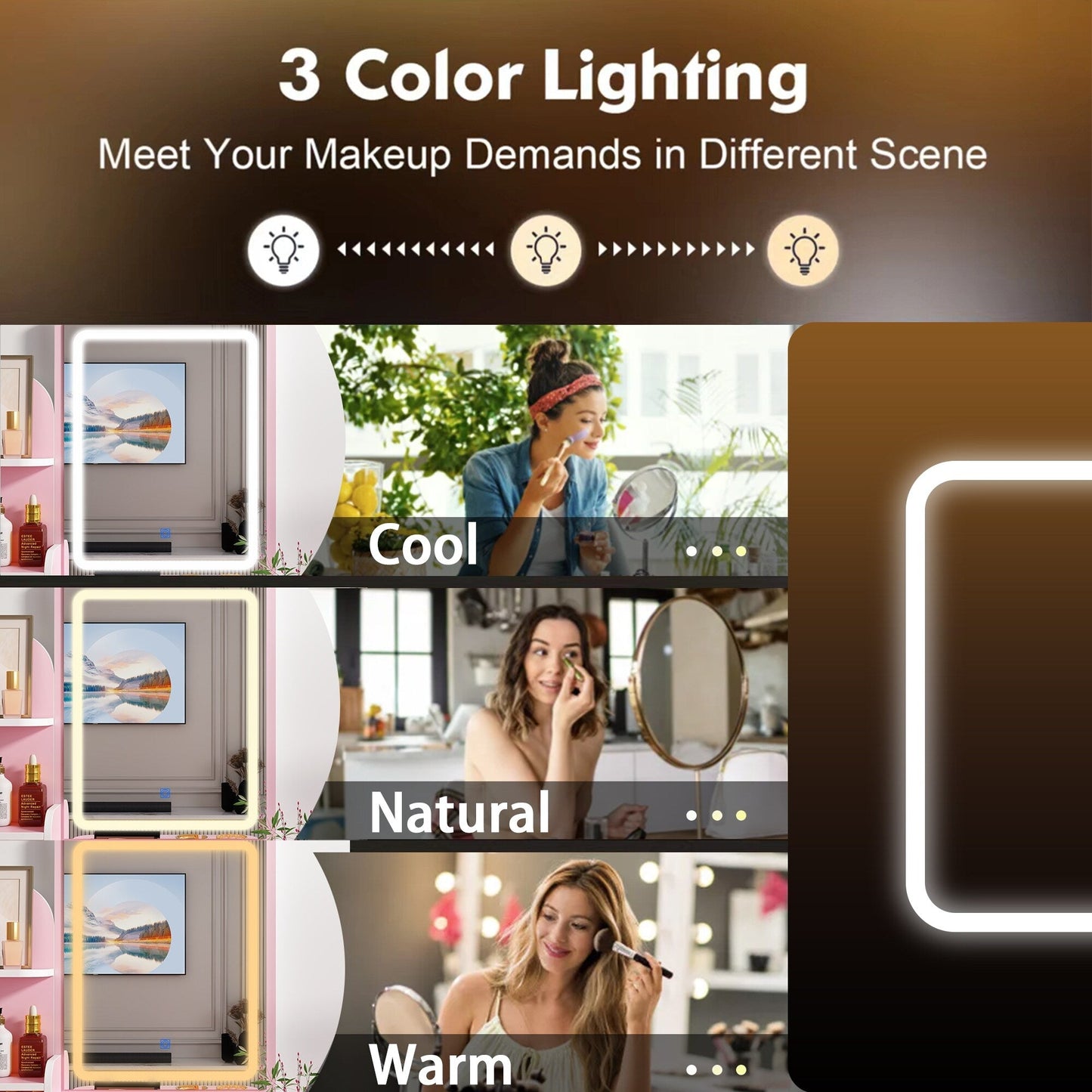 Coiffeuse avec miroir et lampe, table de maquillage avec tabouret pour la maison