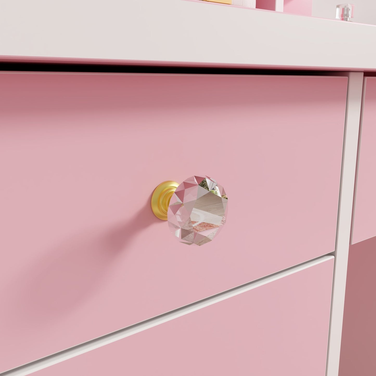 Coiffeuse avec miroir et lampe, table de maquillage avec tabouret pour la maison