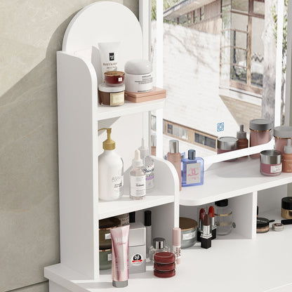 Coiffeuse avec miroir et lampe, table de maquillage avec tabouret pour la maison