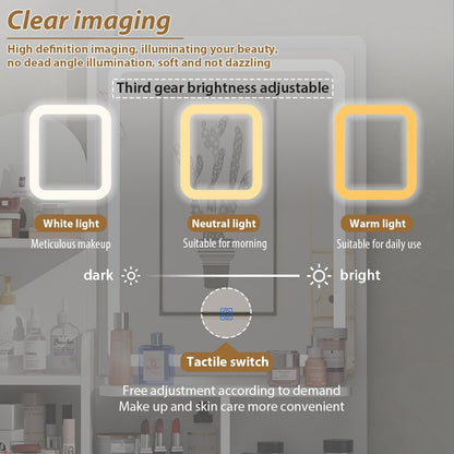 Coiffeuse avec miroir et lampe, table de maquillage avec tabouret pour la maison