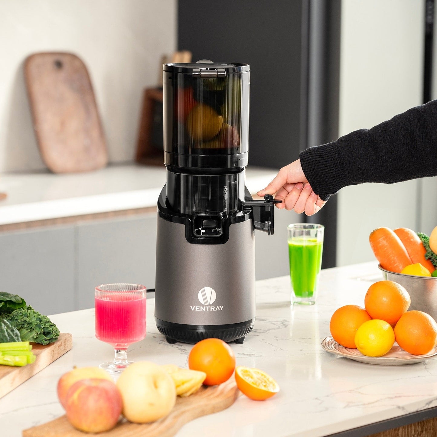 Ventray 900, centrifugeuse à mastication lente, presse à froid avec une trémie d'alimentation extra large de 5,1 pouces.