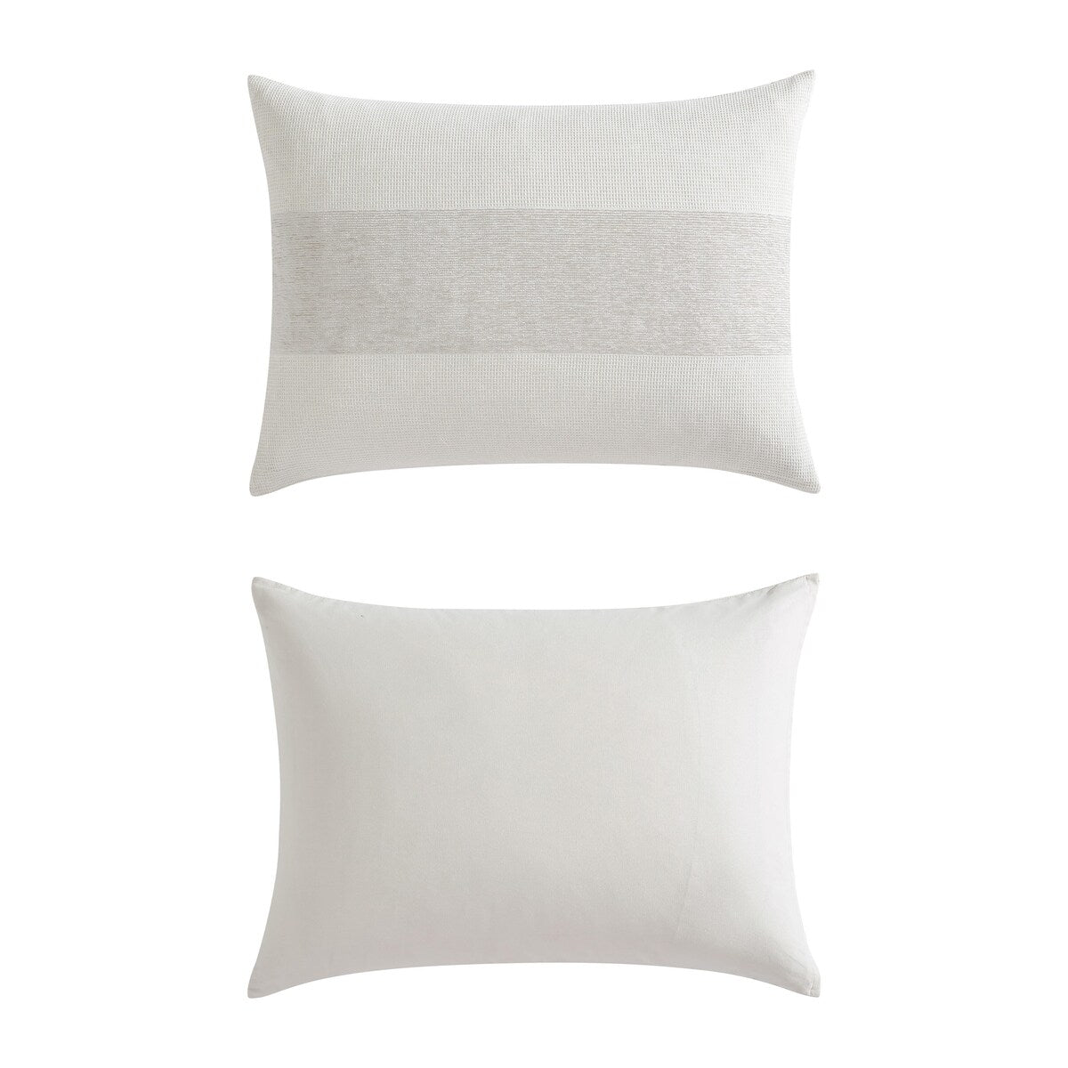 Ensemble de couette à rayures en chenille et en forme de gaufre beige de Vera Wang