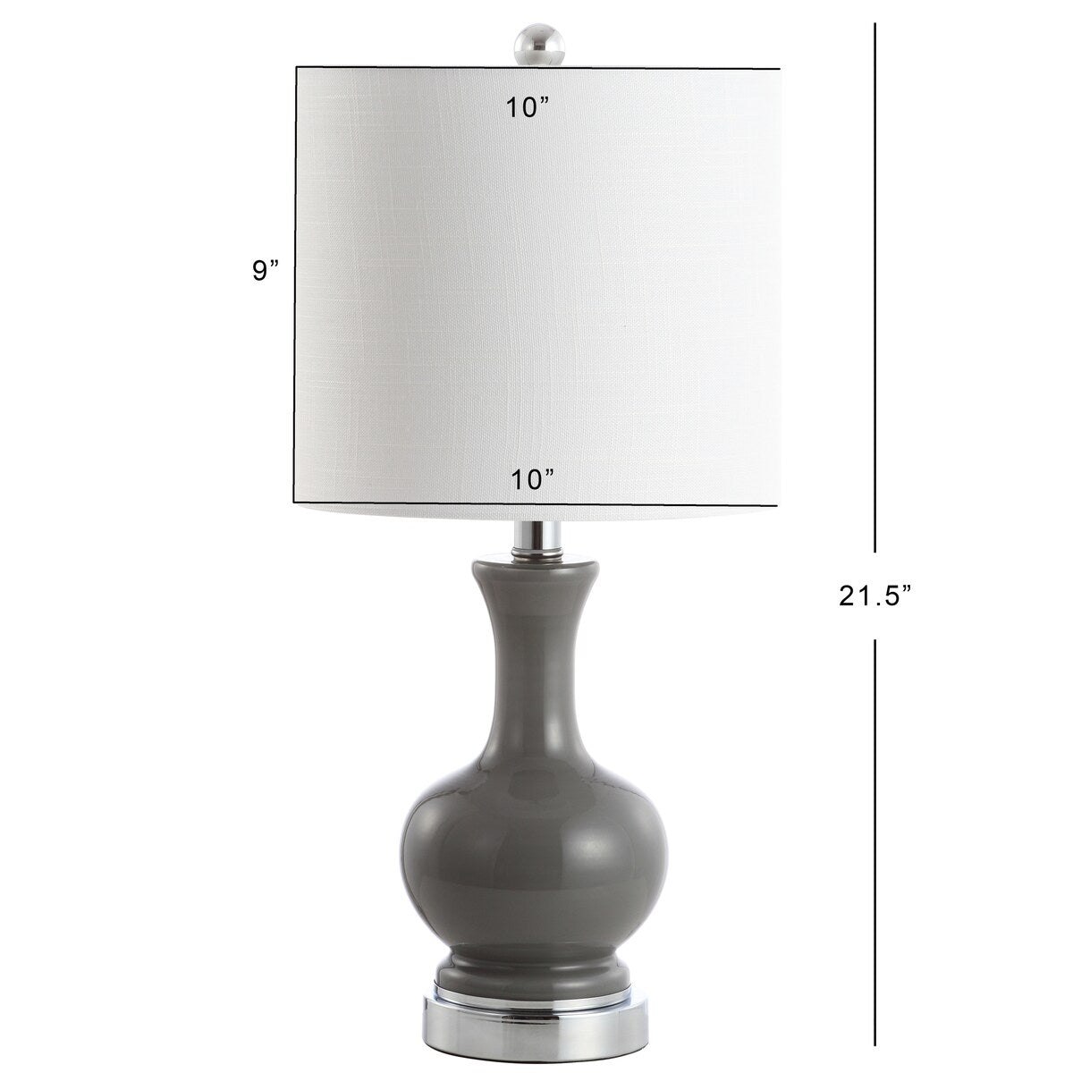 Lampe de table LED Vermont 22 en verre et métal, blanche (lot de 2) par JONATHAN Y