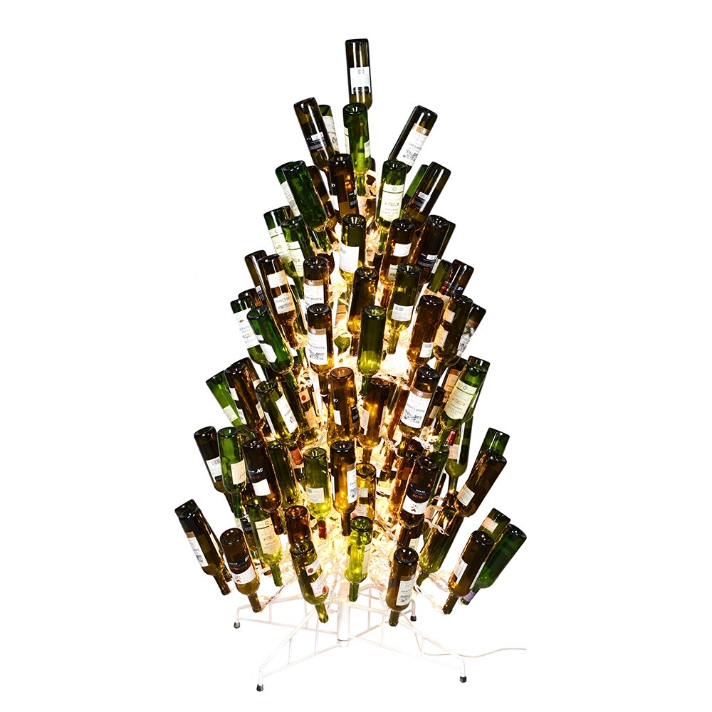 Vickerman 6.5' x 46 Support artificiel pour bouteilles de vin blanc DuraL 600CL. Peut contenir 121 bouteilles.