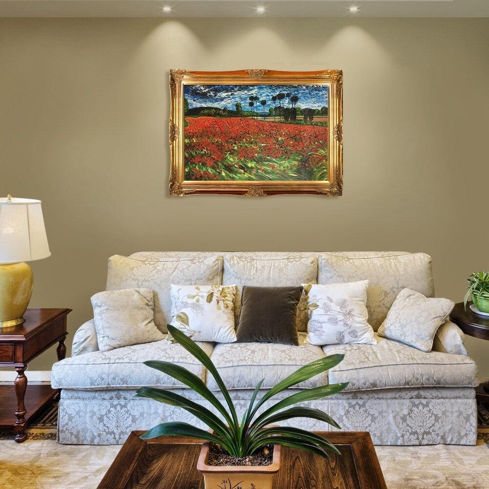 La Pastiche Vincent Van Gogh 'Champ de coquelicots' Reproduction peinte à l'huile à la main