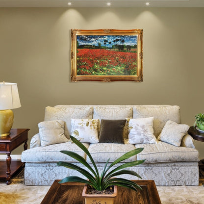 La Pastiche Vincent Van Gogh 'Champ de coquelicots' Reproduction peinte à l'huile à la main