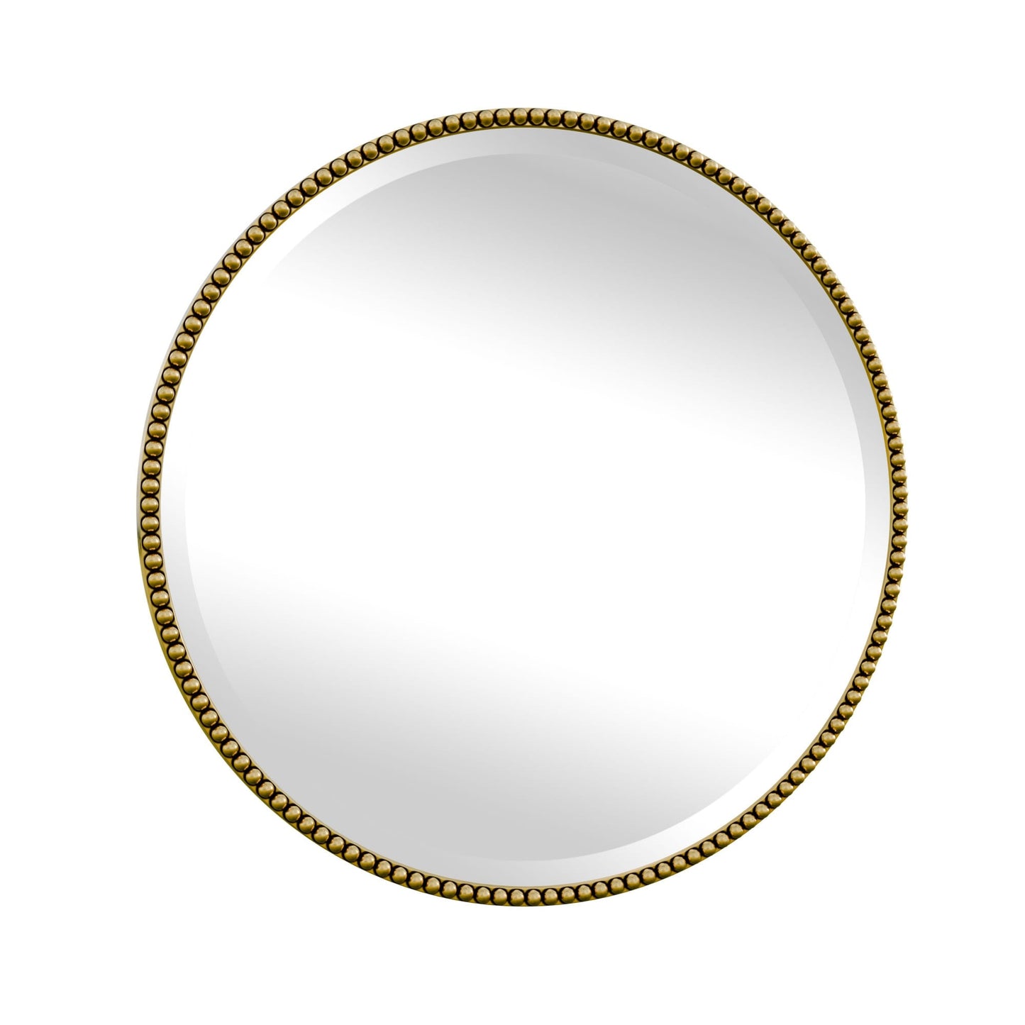 Vintage Round Bathroom Mirror with Beaded Frame