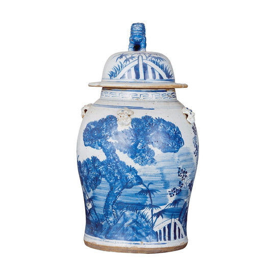 Pot à temple vintage à motif de pin - Grand modèle