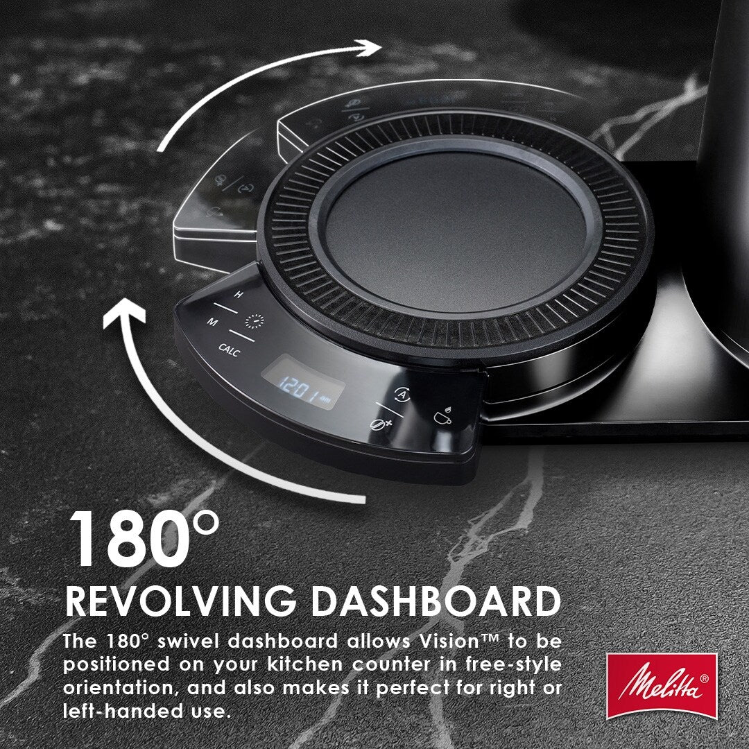 Vision, cafetière à filtre 12 tasses de luxe avec tableau de bord rotatif