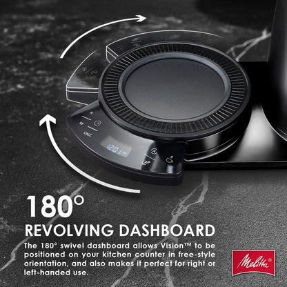 Vision, cafetière à filtre 12 tasses de luxe avec tableau de bord rotatif