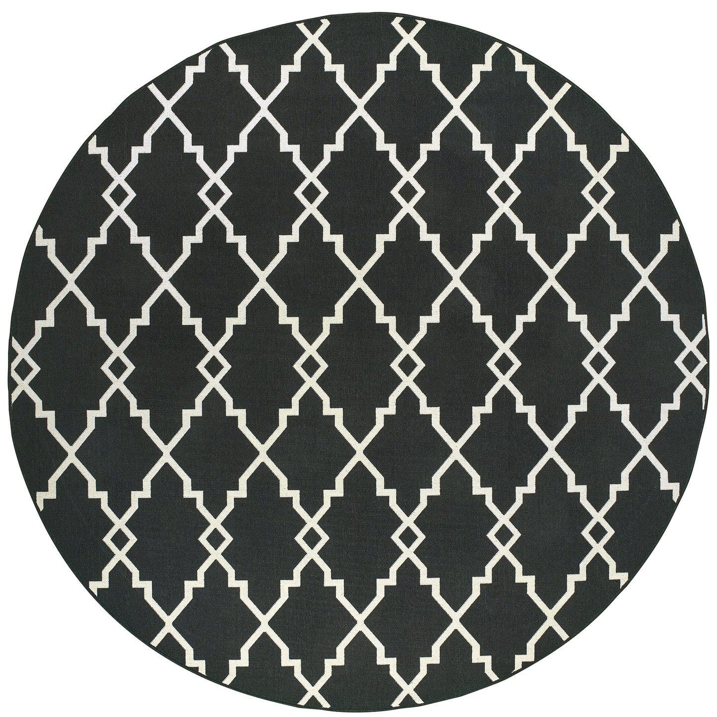Vista Home Malta Lattice Black/ Off-White Indoor Outdoor Area Rug.