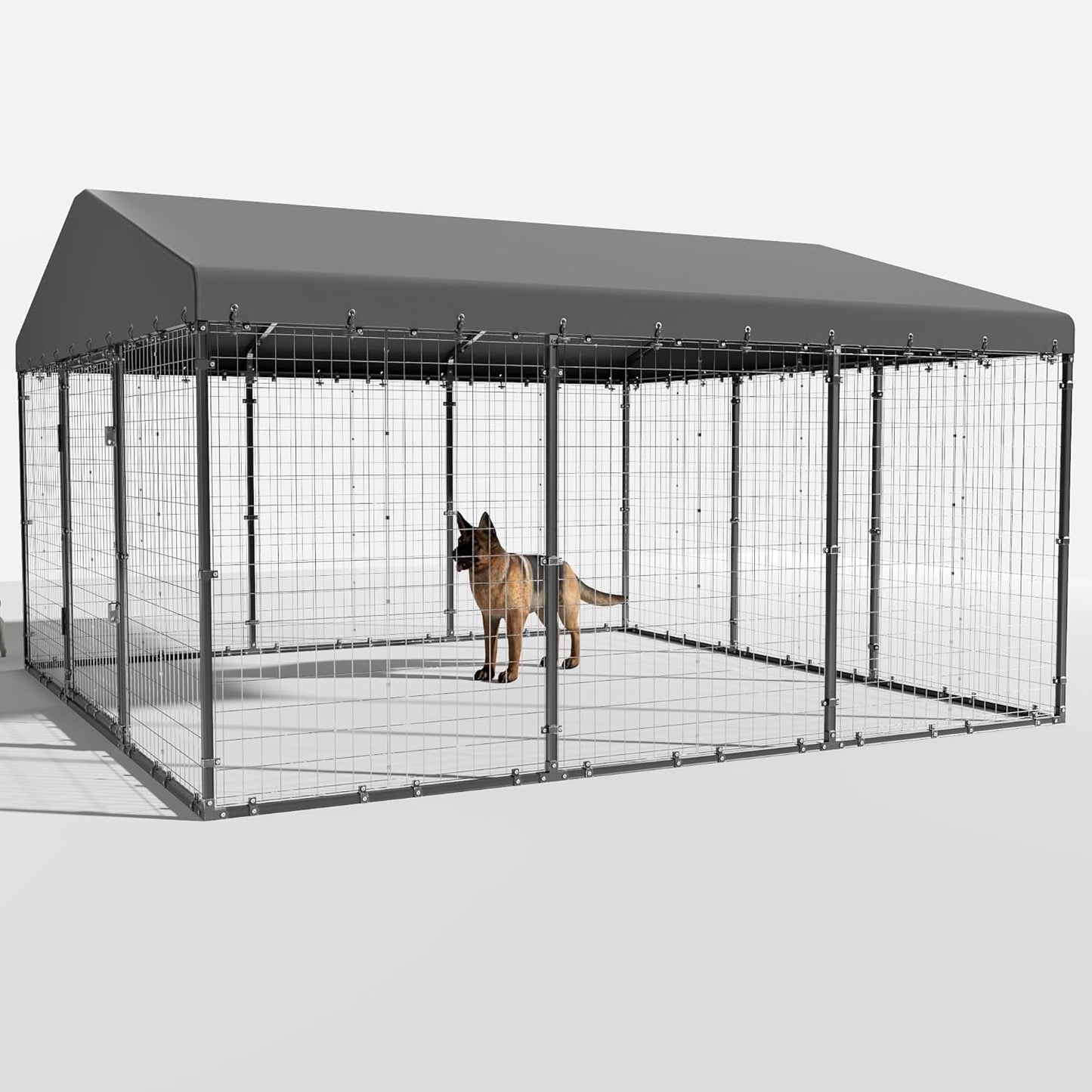 W 118 x D 118 x H 70 Grande Cabane pour Chien d'Extérieur, Abri pour Chien Robuste avec Toit Imperméable