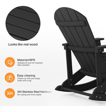 WINSOON Chaise à bascule d'extérieur pour tout type de météo, lot de 2
