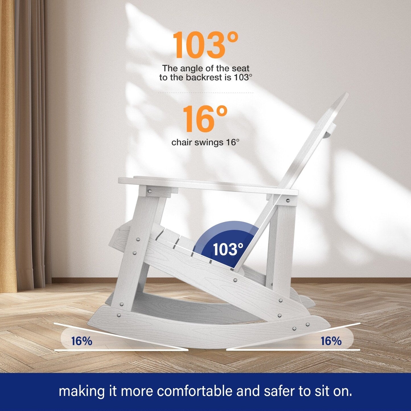 WINSOON Chaise à bascule d'extérieur pour tout type de météo, lot de 2