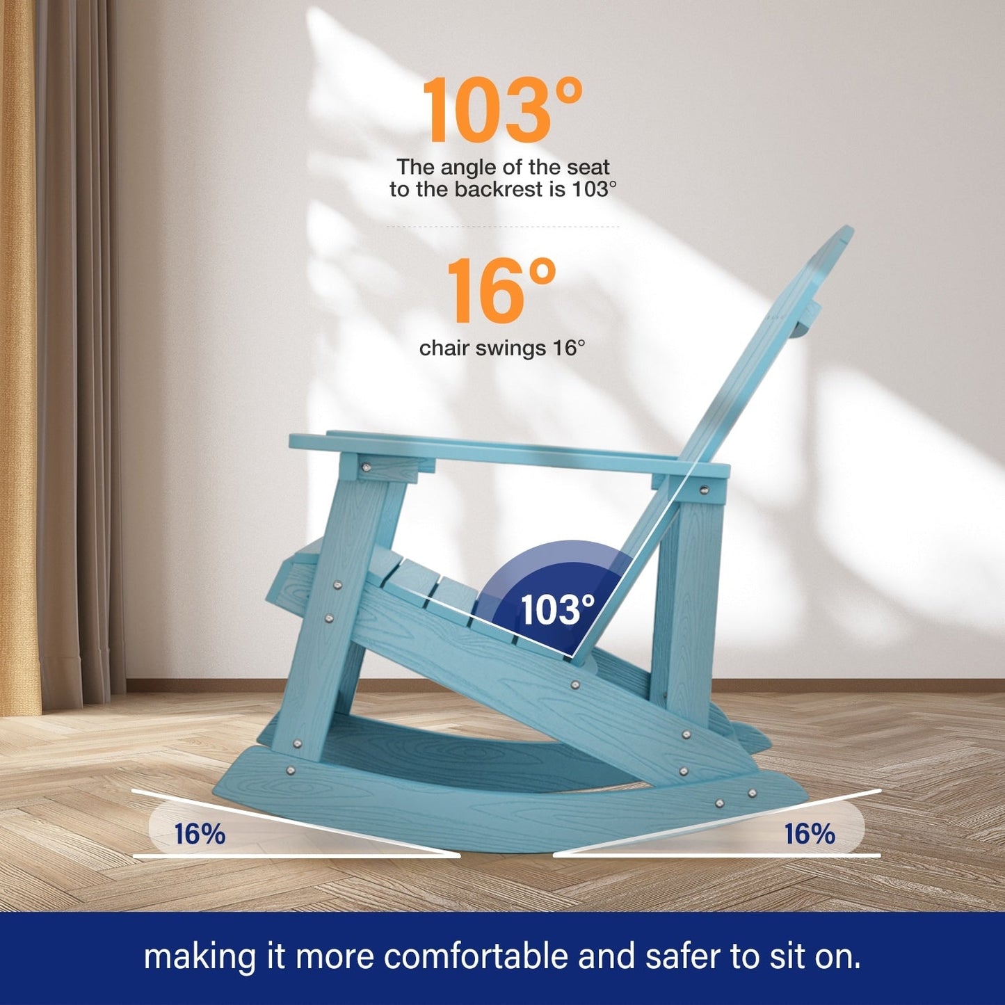 WINSOON Chaise à bascule d'extérieur pour tout type de météo, lot de 2