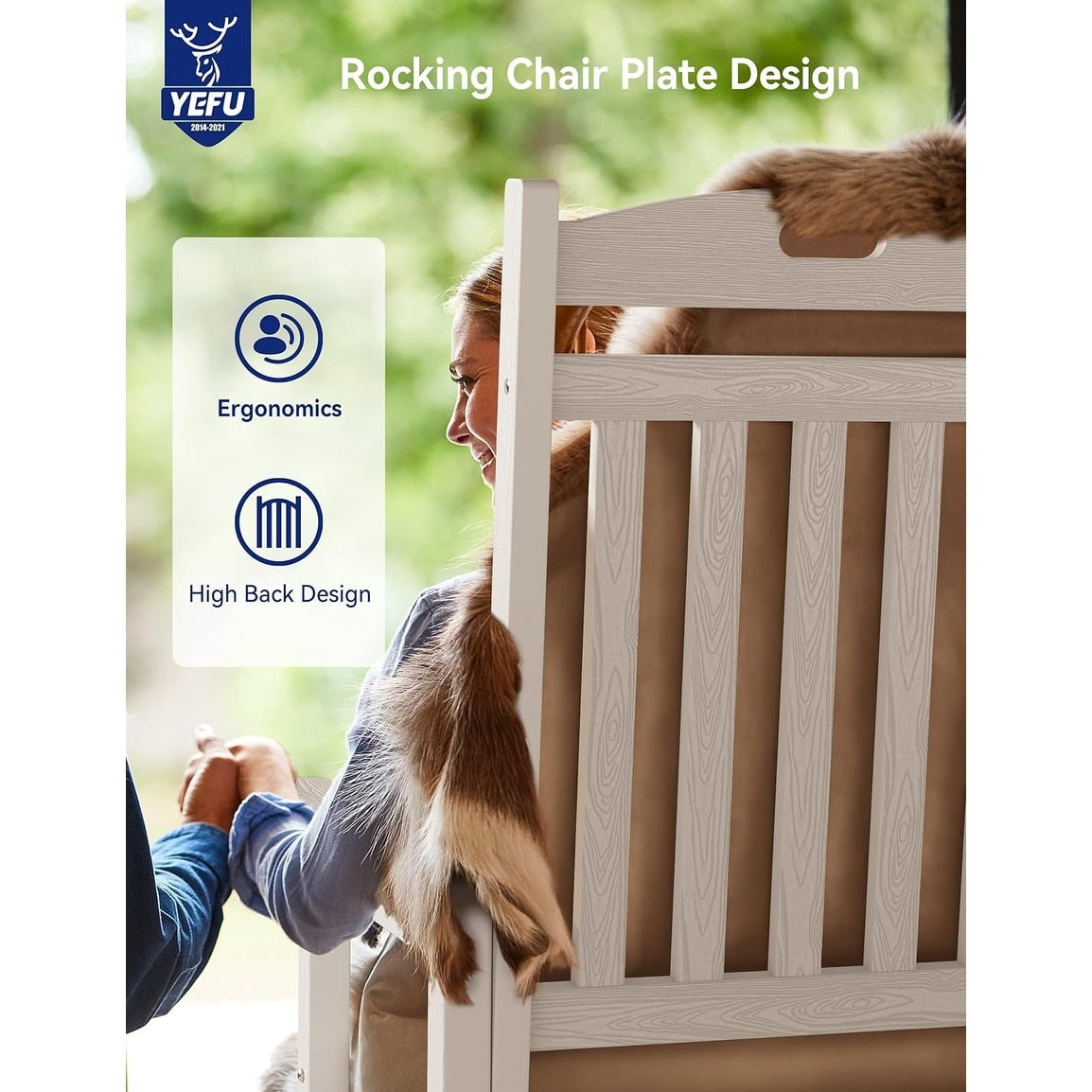 WINSOON Chaise à bascule d'extérieur pour tout type de météo, lot de 2