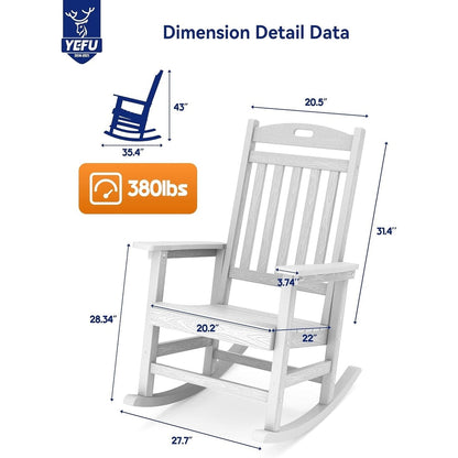 WINSOON Chaise à bascule d'extérieur pour tout type de météo, lot de 2