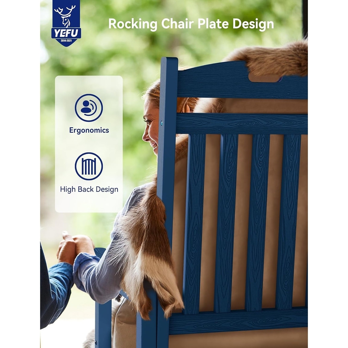 WINSOON Chaise à bascule d'extérieur pour tout type de météo, lot de 2