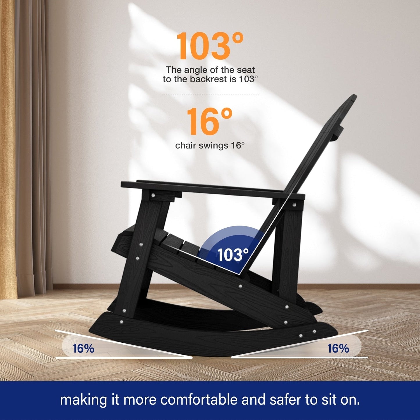 WINSOON Chaise à bascule d'extérieur pour tout type de météo, lot de 2