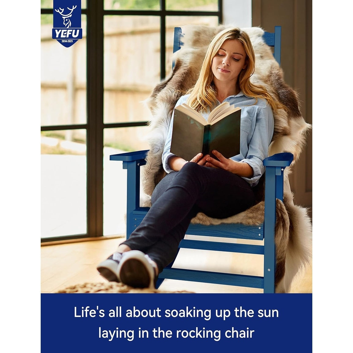 WINSOON Chaise à bascule d'extérieur pour tout type de météo, lot de 2