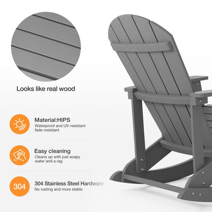 WINSOON Chaise à bascule d'extérieur pour tout type de météo, lot de 2