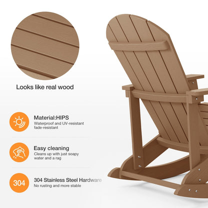 WINSOON Chaise à bascule d'extérieur pour tout type de météo, lot de 2