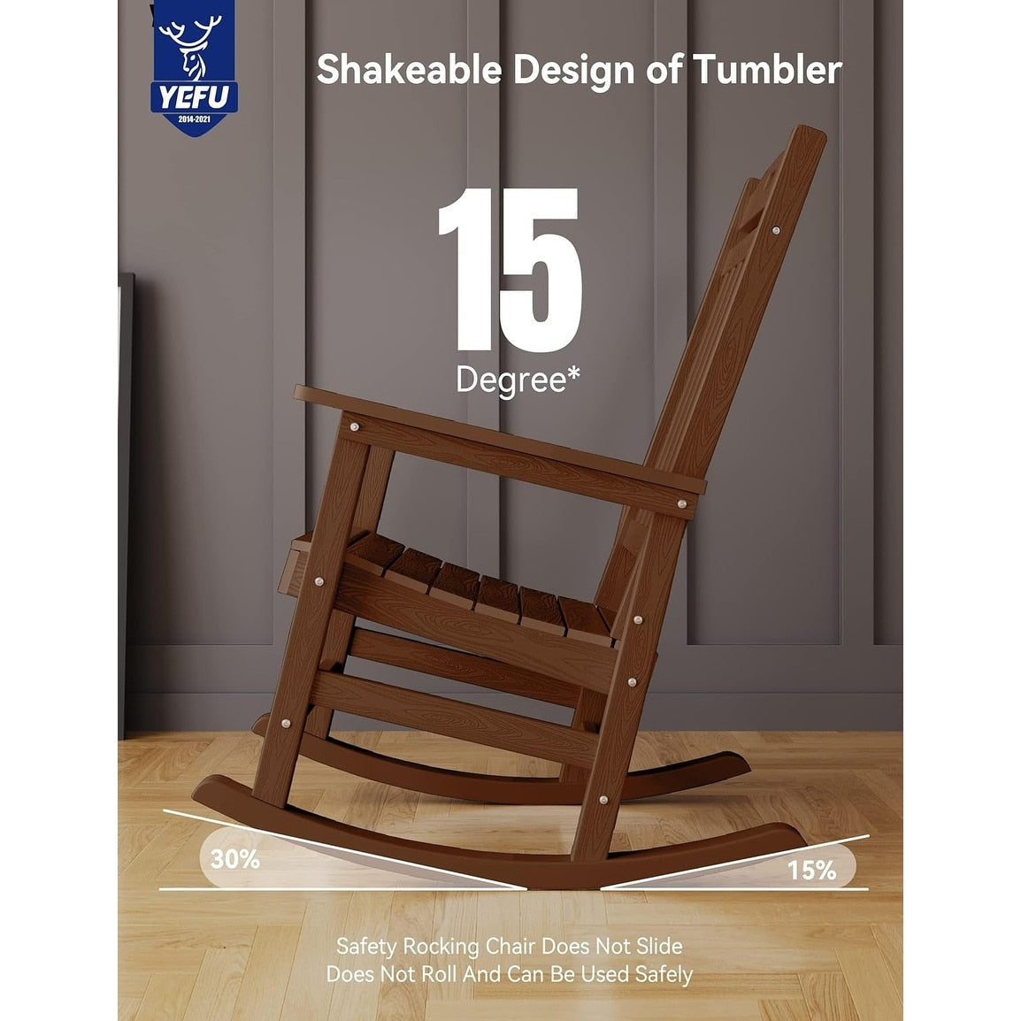 WINSOON Chaise à bascule d'extérieur pour tout type de météo, lot de 2