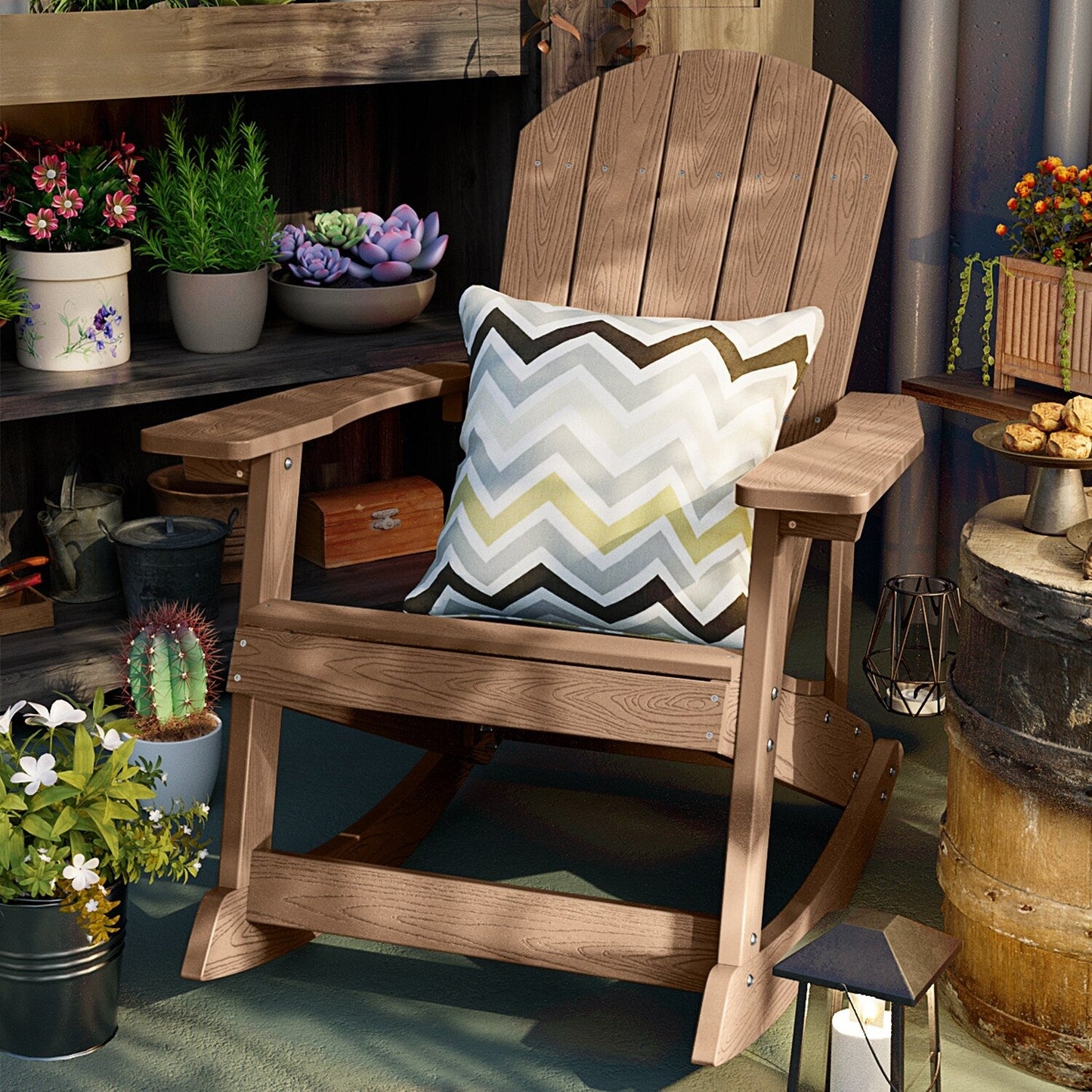 WINSOON Chaise à bascule d'extérieur pour tout type de météo, lot de 2