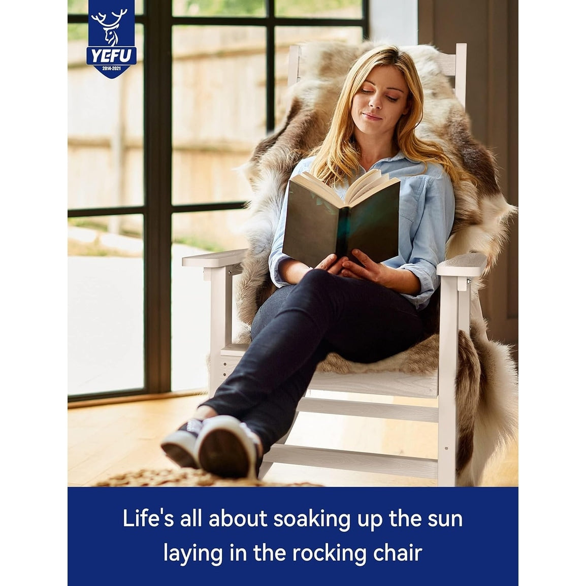 WINSOON Chaise à bascule d'extérieur pour tout type de météo, lot de 2