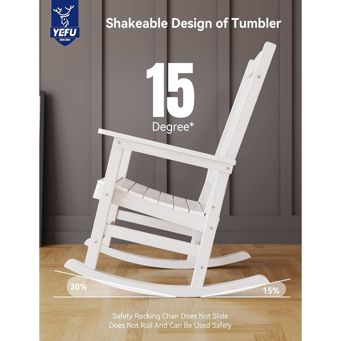 WINSOON Chaise à bascule d'extérieur pour tout type de météo, lot de 2