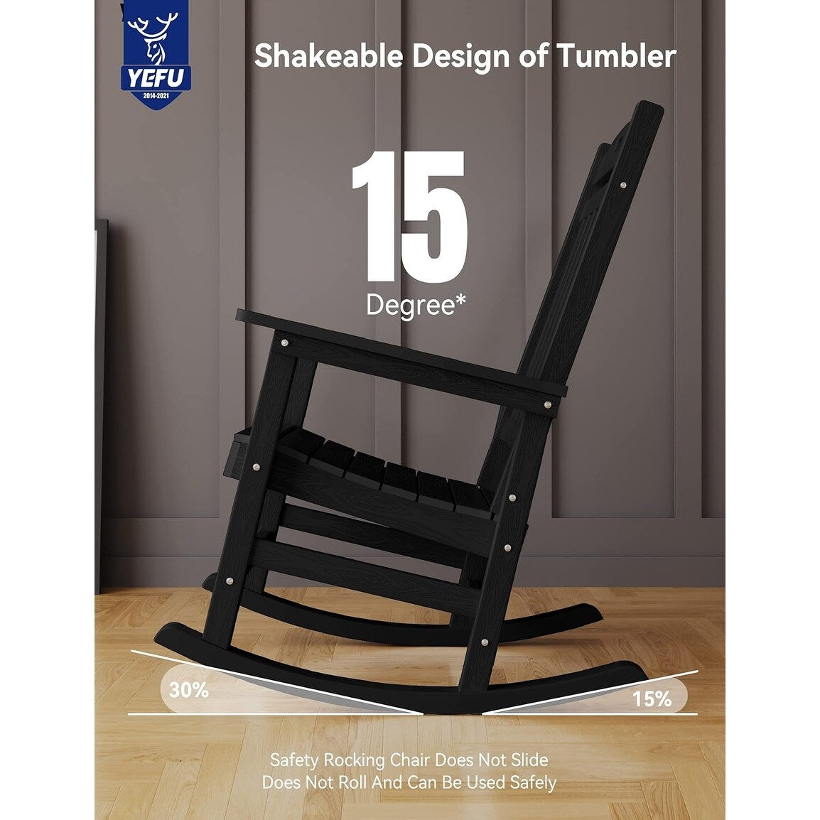 WINSOON Chaise à bascule d'extérieur pour tout type de météo, lot de 2