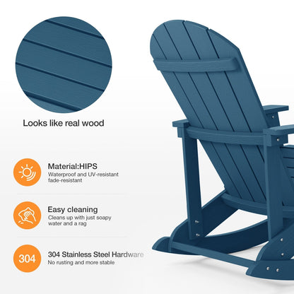 WINSOON Chaise à bascule d'extérieur pour tout type de météo, lot de 2