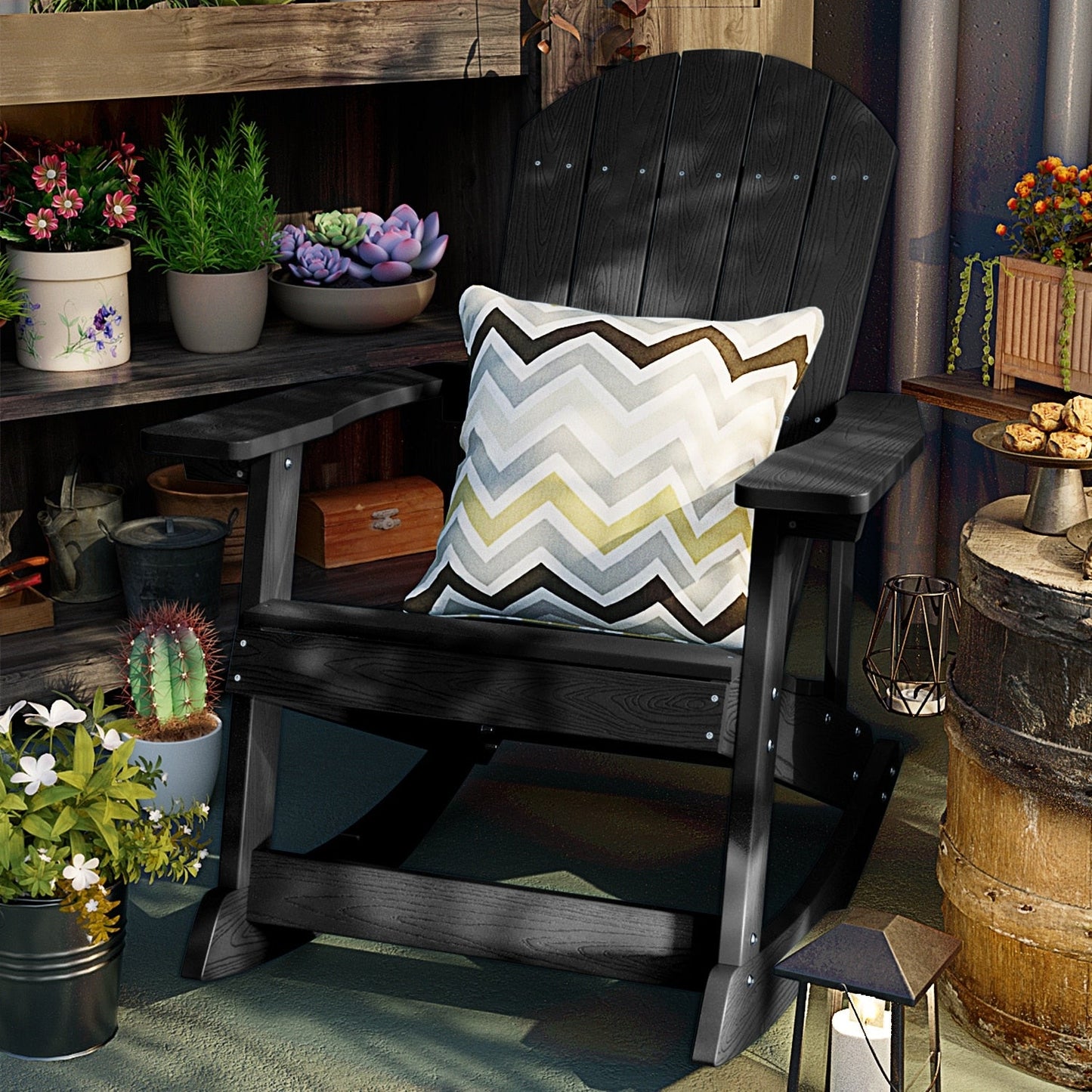 WINSOON Chaise à bascule d'extérieur pour tout type de météo, lot de 2