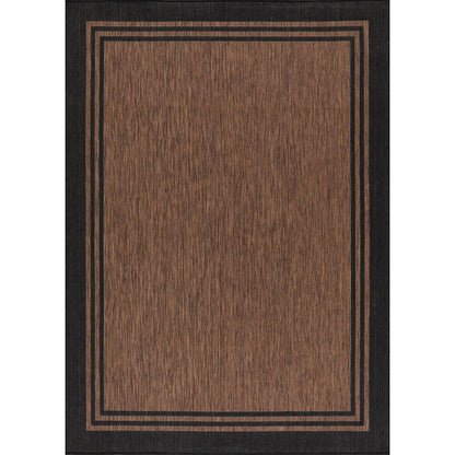 Washable Bordered Indoor Outdoor Rug for Patio, Deck, Porch