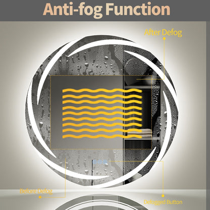 Miropoir de salle de bain à lumière LED tactile étanche, anti-buée, avec fonction de gradation.