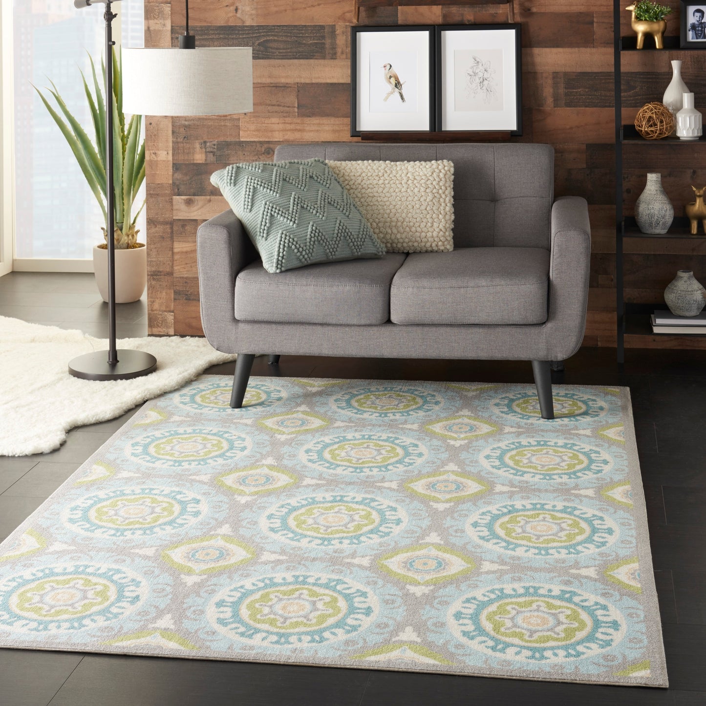 Waverly Sun N' Shade Indoor Outdoor Boho Medallion Area Rug