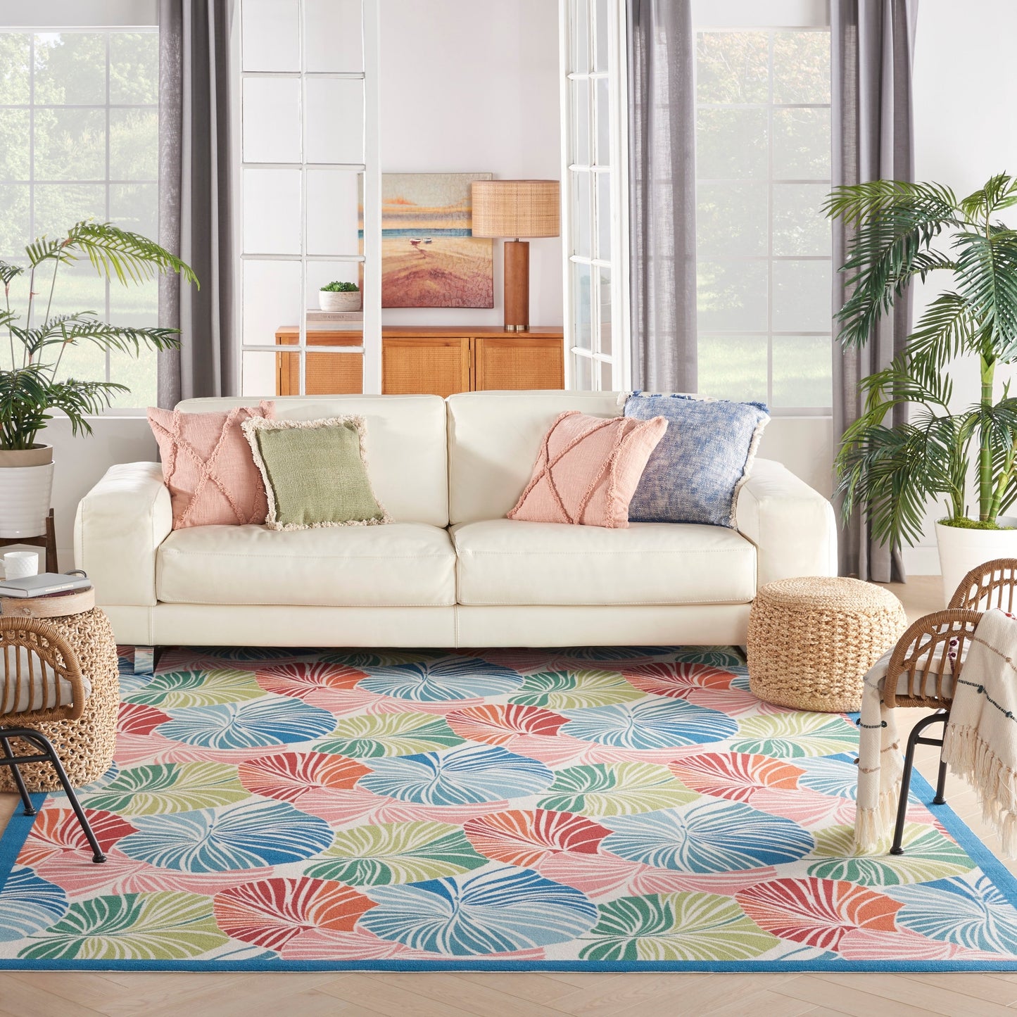Waverly Sun N' Shade Modern Botanical Indoor/Outdoor Area Rug