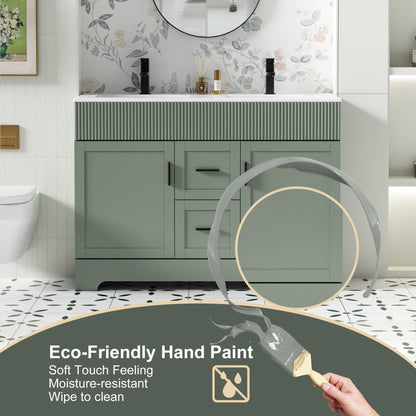 Ensemble de meuble-lavabo ondulé pour salle de bain, 30/36/48 pouces, avec lavabo et robinet.