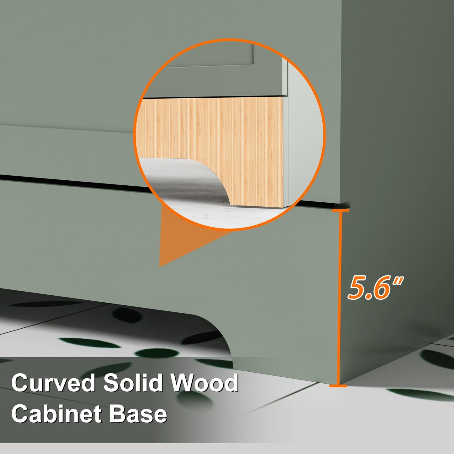 Ensemble de meuble-lavabo ondulé pour salle de bain, 30/36/48 pouces, avec lavabo et robinet.