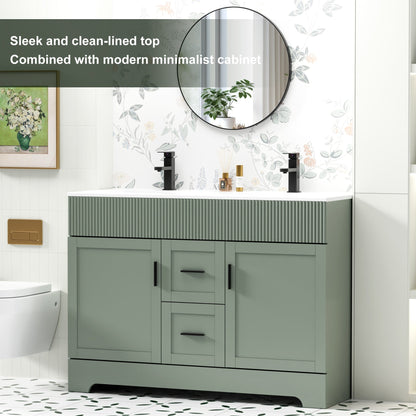 Ensemble de meuble-lavabo ondulé pour salle de bain, 30/36/48 pouces, avec lavabo et robinet.