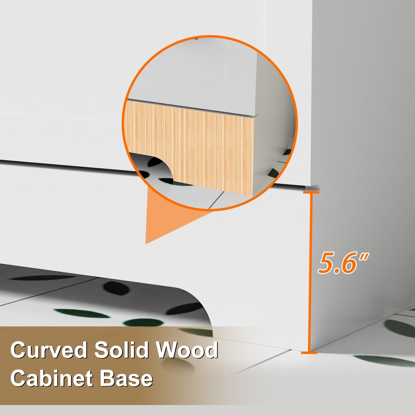 Ensemble de meuble-lavabo ondulé pour salle de bain, 30/36/48 pouces, avec lavabo et robinet.