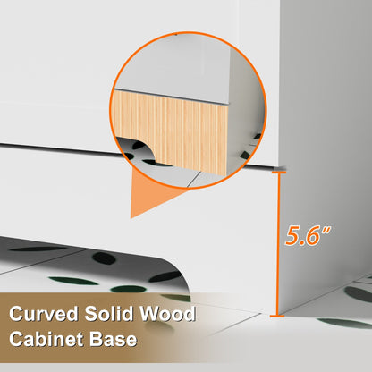 Ensemble de meuble-lavabo ondulé pour salle de bain, 30/36/48 pouces, avec lavabo et robinet.