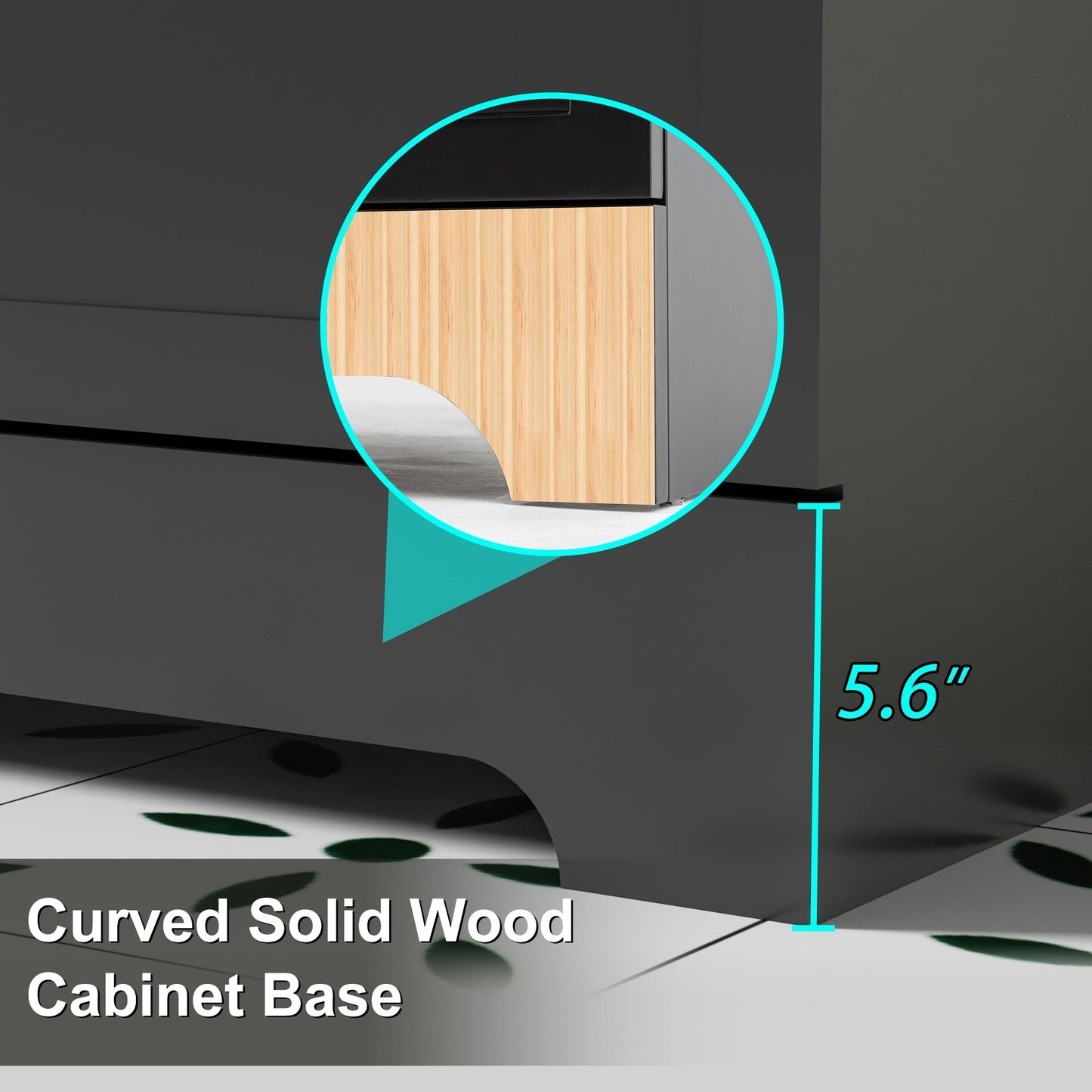 Ensemble de meuble-lavabo ondulé pour salle de bain, 30/36/48 pouces, avec lavabo et robinet.