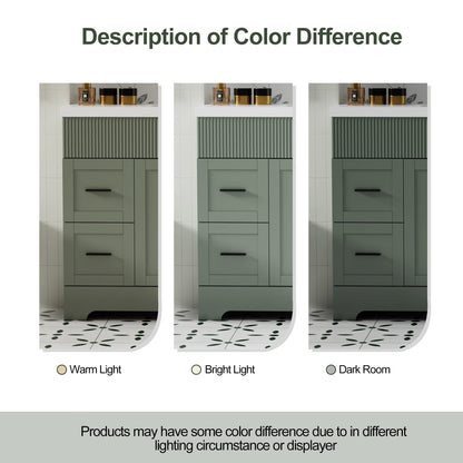 Ensemble de meuble-lavabo ondulé pour salle de bain, 30/36/48 pouces, avec lavabo et robinet.