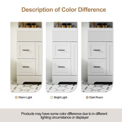 Ensemble de meuble-lavabo ondulé pour salle de bain, 30/36/48 pouces, avec lavabo et robinet.